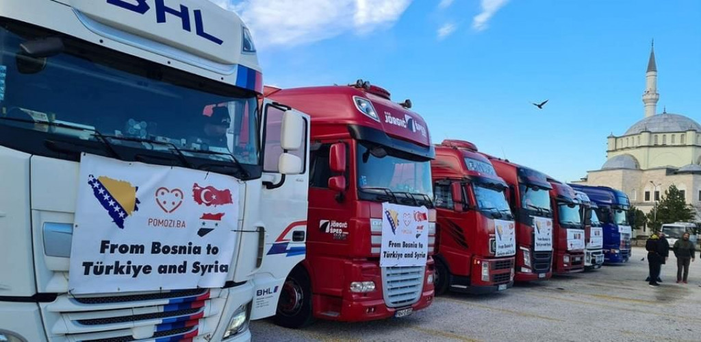 Konvoj humanitarne pomoći žrtvama zemljotresa u Turskoj u Siriji 